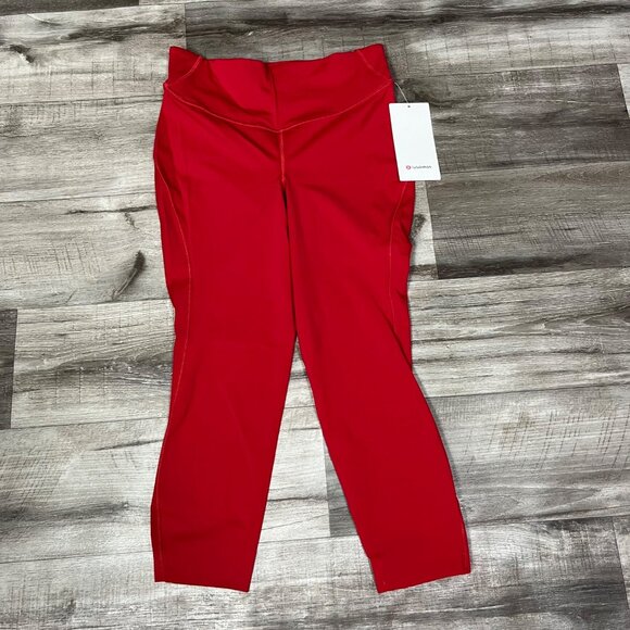 Lululemon Athletic Base Pace HR Crop Yoga Pants Dark Red NWT Women’s Size 10 - Picture 1 of 12